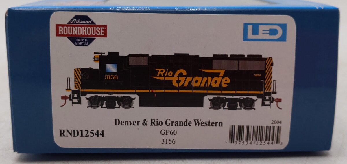 Roundhouse 12544 HO Scale Rio Grande Diesel Locomotive #3156 MT/Box
