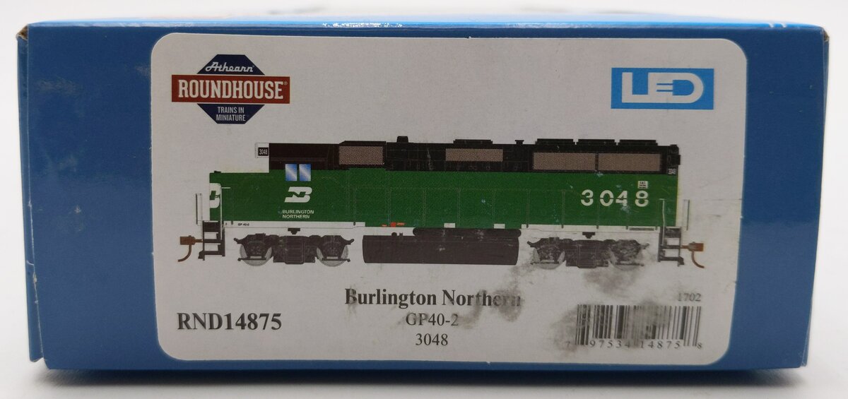Roundhouse 14875 HO Scale Burlington Northern GP40-2 Diesel Locomotive #3048 MT/Box