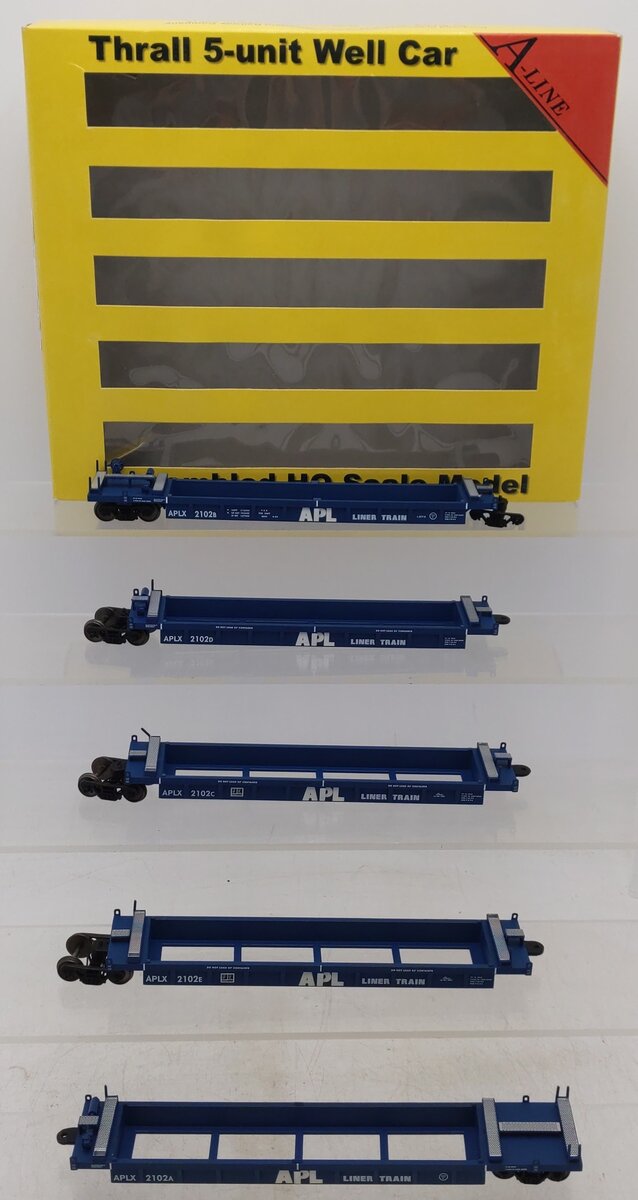 A-Line 47302-02 HO APL Thrall Container Well Car (5) EX/Box