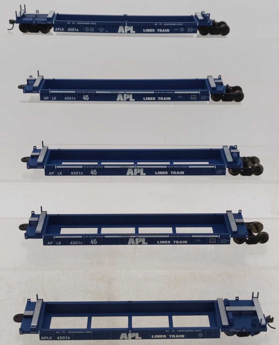 A-Line 47321-01 HO Scale APL Thrall Container Well Cars (Set of 5) EX/Box