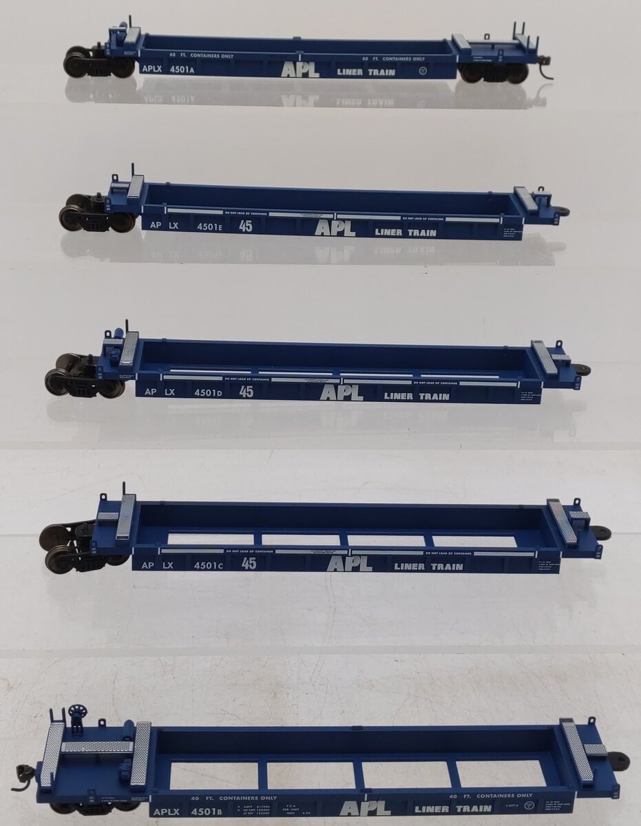 A-Line 47321-01 HO Scale APL Thrall Container Well Cars (Set of 5) EX/Box