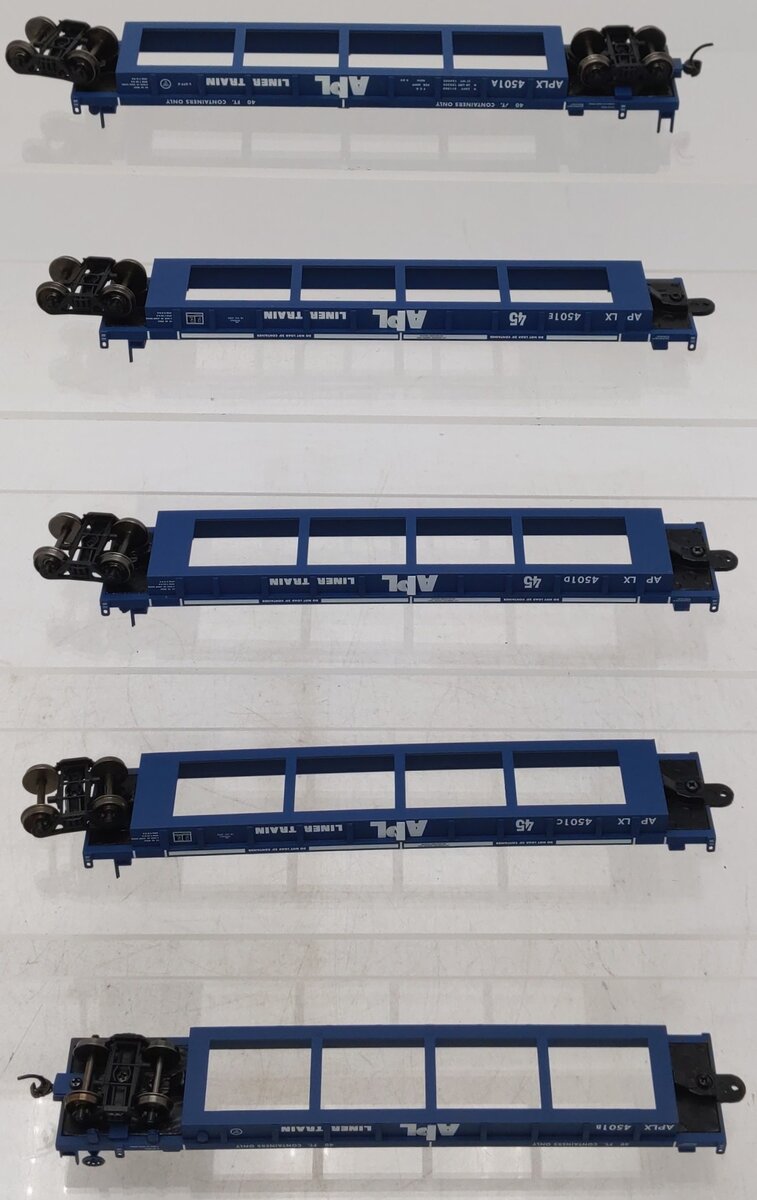 A-Line 47321-01 HO Scale APL Thrall Container Well Cars (Set of 5) EX/Box