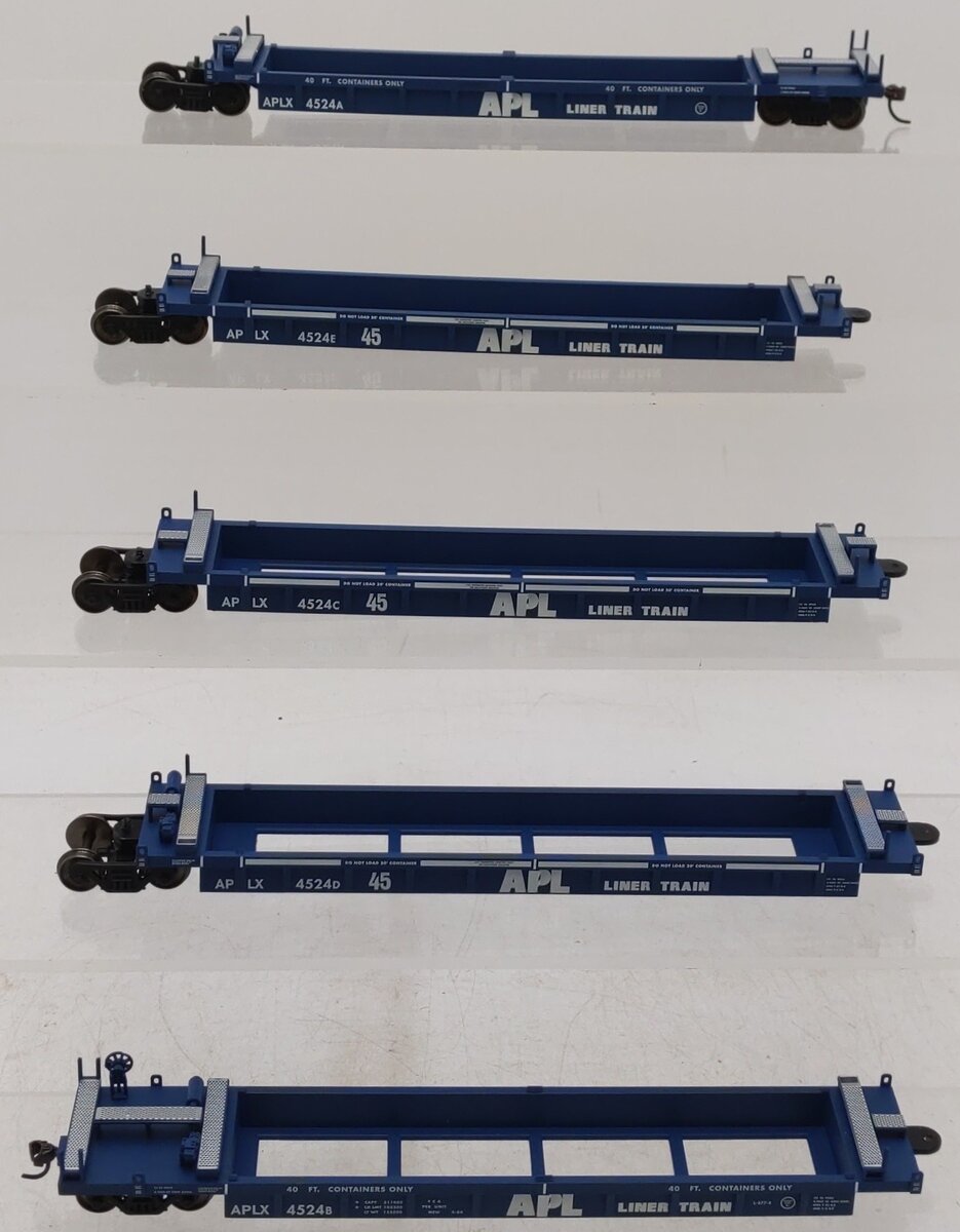 A-Line 47321-02 HO Scale APL Thrall Container Well Cars (Set of 5) EX/Box
