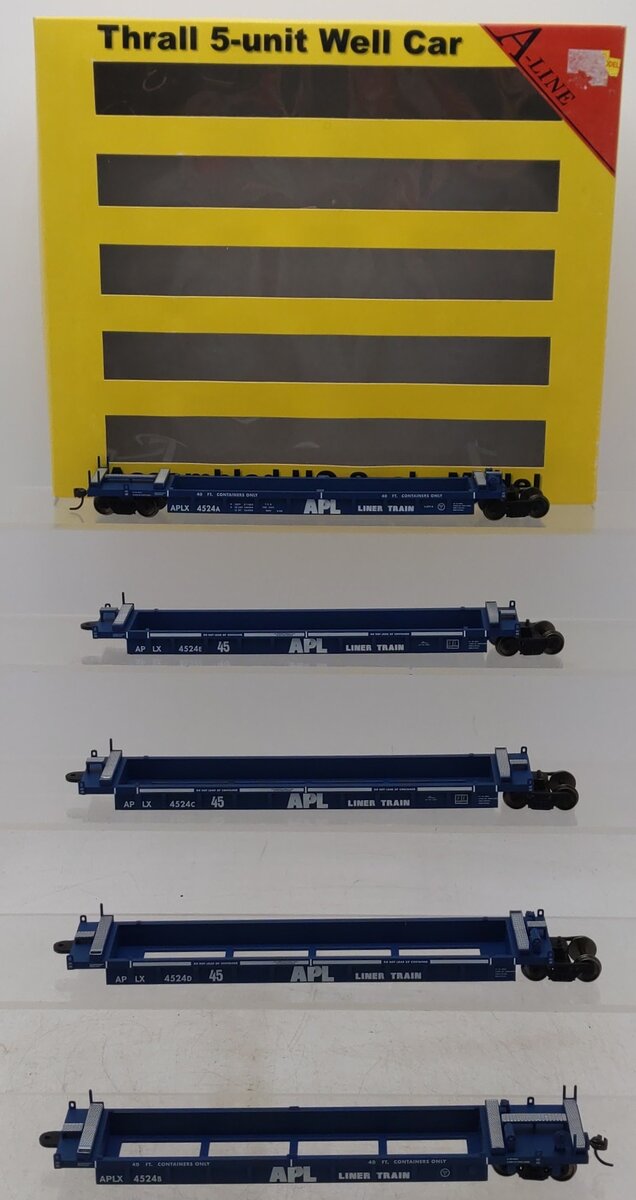 A-Line 47321-02 HO Scale APL Thrall Container Well Cars (Set of 5) EX/Box