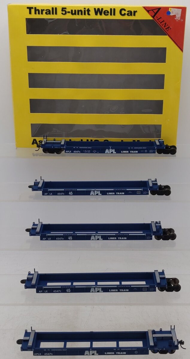 A-Line 47321-03 HO Scale APL Thrall Container Well Cars (Set of 5) EX/Box