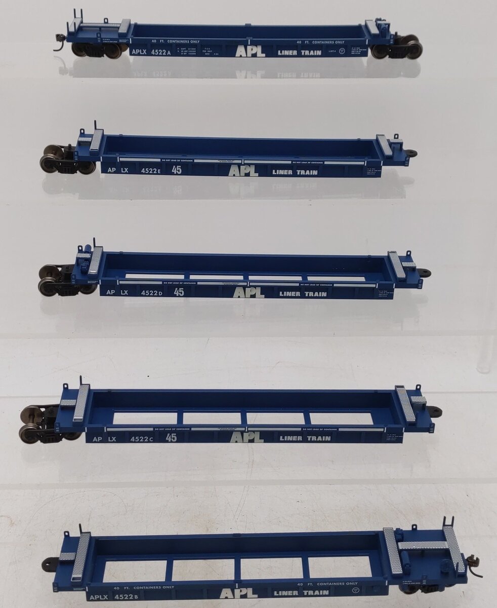 A-Line 47321-05 HO Scale APL Thrall Container Well Cars (Set of 5) EX/Box