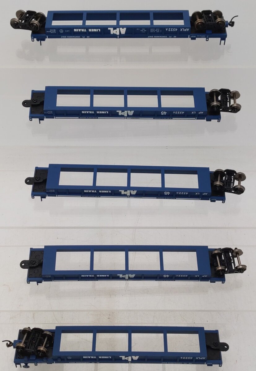 A-Line 47321-05 HO Scale APL Thrall Container Well Cars (Set of 5) EX/Box