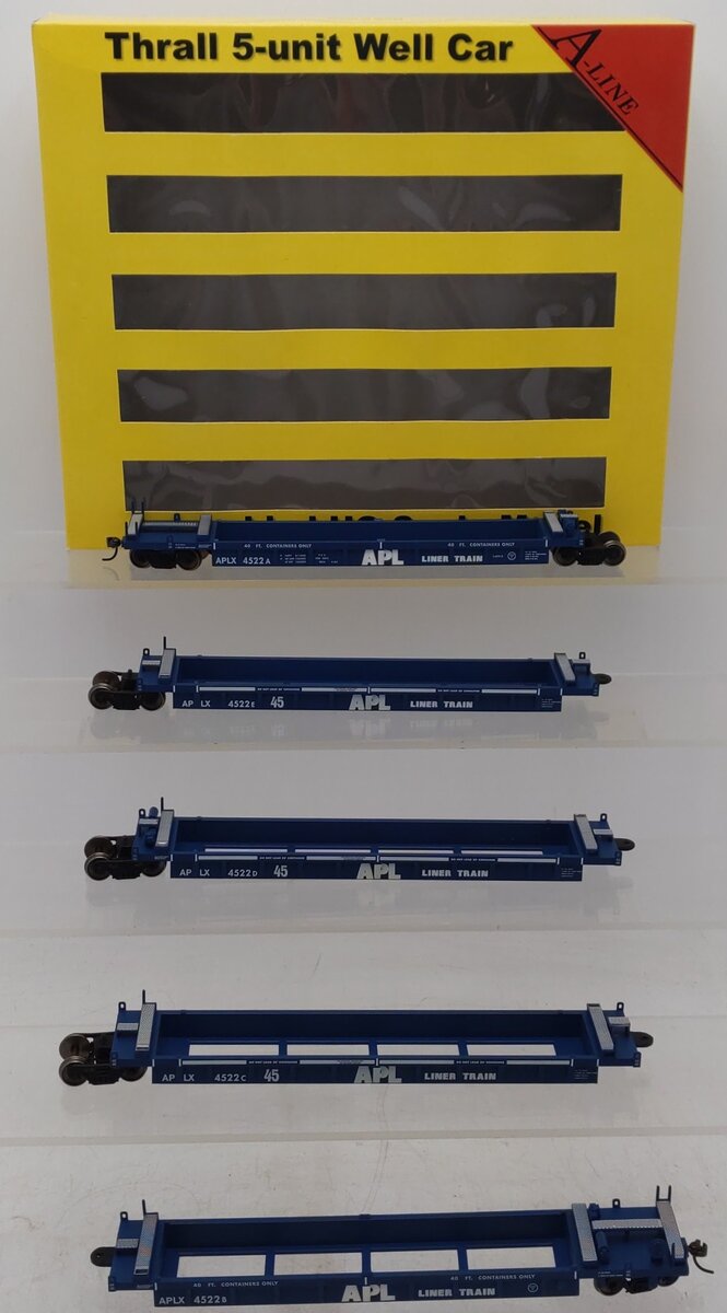 A-Line 47321-05 HO Scale APL Thrall Container Well Cars (Set of 5) EX/Box