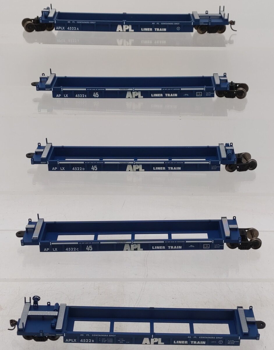 A-Line 47321-05 HO Scale APL Thrall Container Well Cars (Set of 5) EX/Box