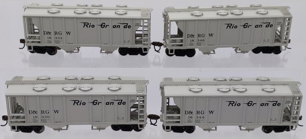 Roundhouse 2416 HO D&RGW PS-2 2003 2-Bay Covered Hopper (Pack of 4) LN/Box