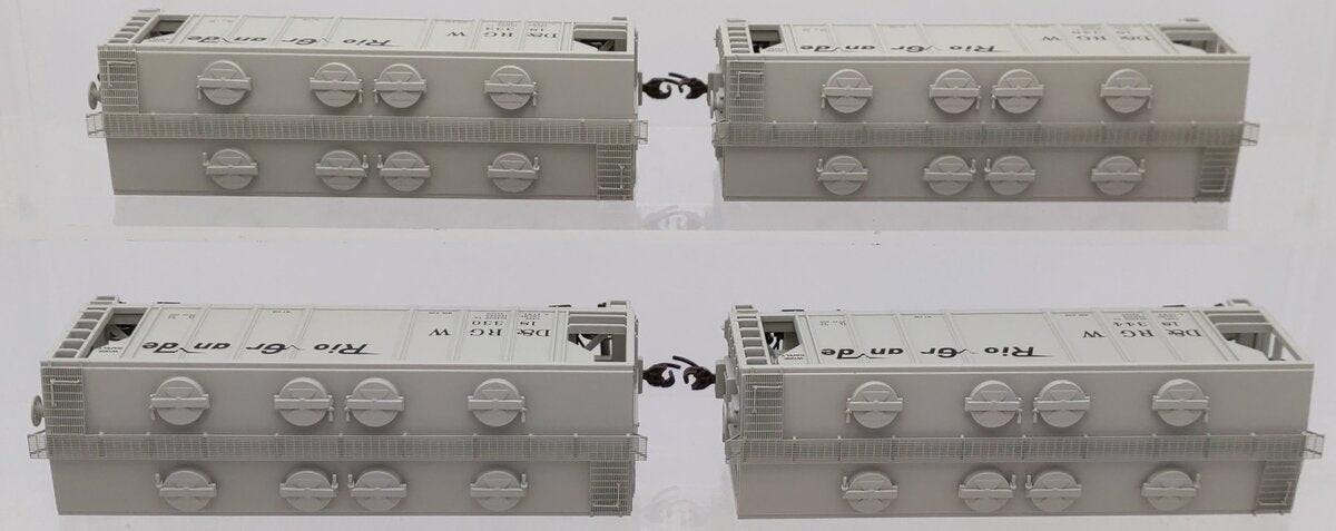 Roundhouse 2416 HO D&RGW PS-2 2003 2-Bay Covered Hopper (Pack of 4) LN/Box