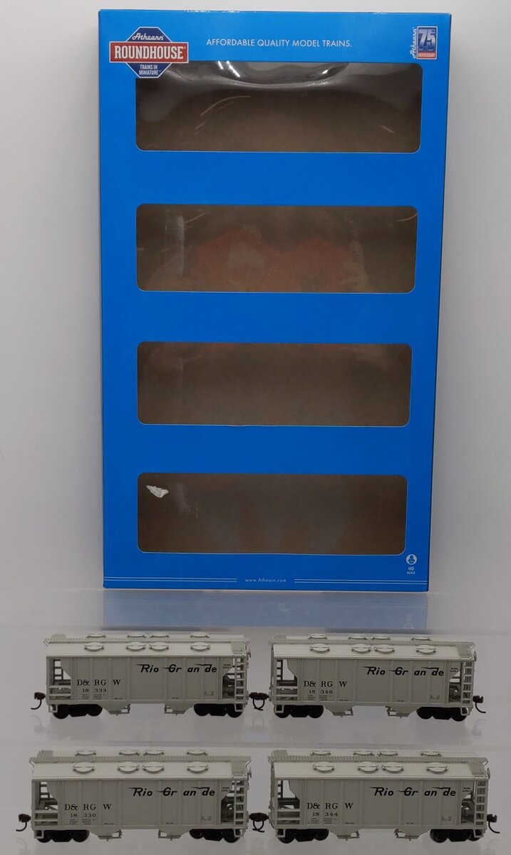 Roundhouse 2416 HO D&RGW PS-2 2003 2-Bay Covered Hopper (Pack of 4) LN/Box