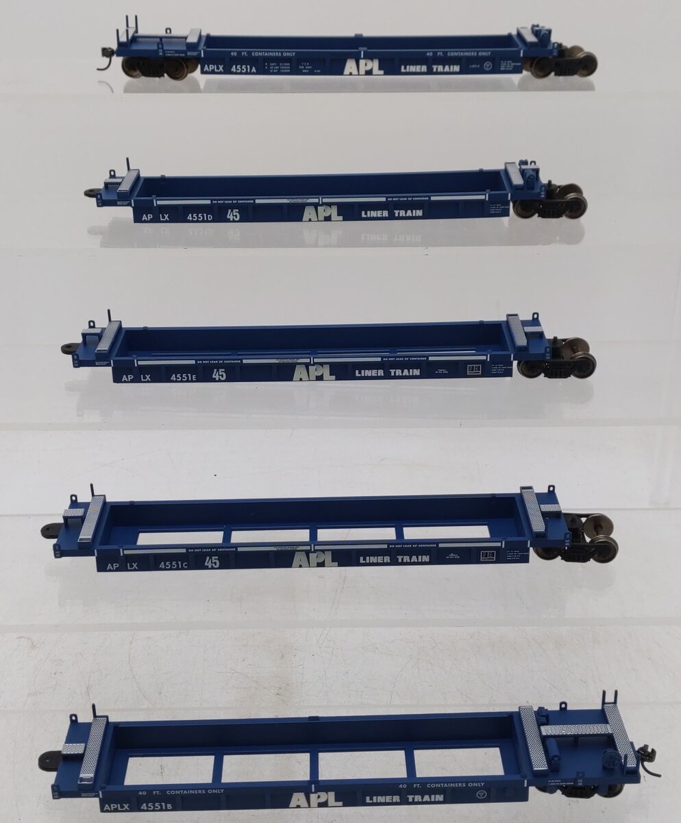 A-Line 47321-05 HO Scale APL Thrall Container Well Cars (Set of 5) LN/Box