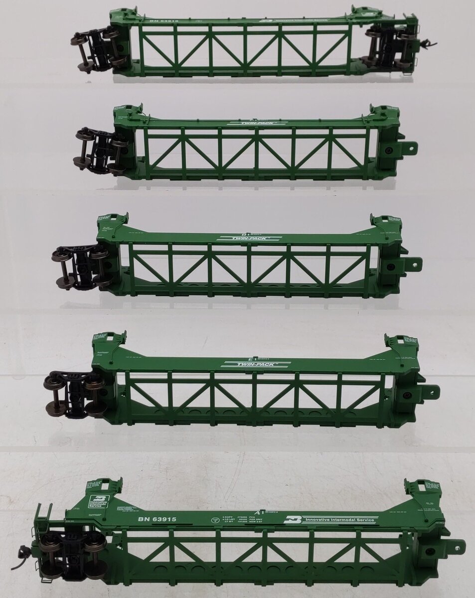 A-Line 47612-02 HO Burlington Northern Twin Stack Container Car (5) EX/Box