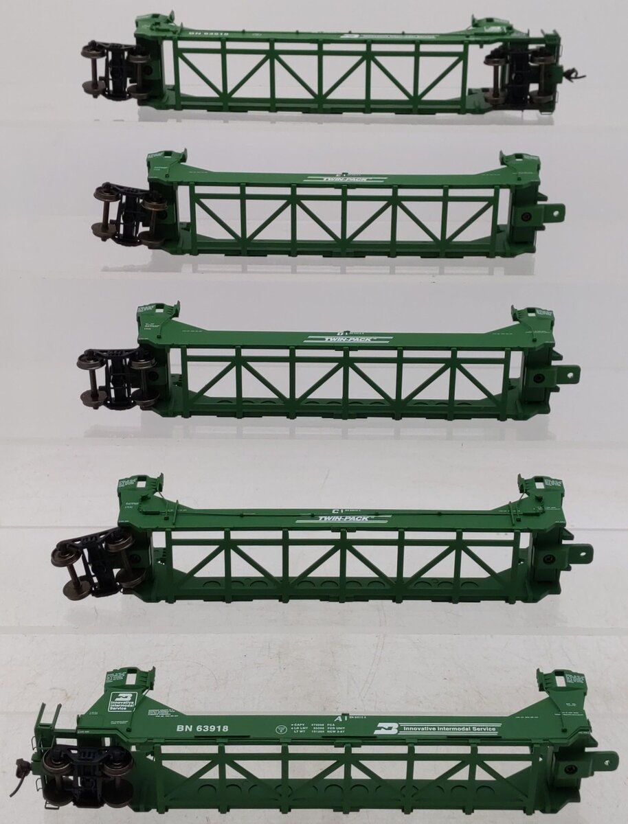 A-Line 47612-03 HO Burlington Northern Twin Stack Container Car (5) EX/Box