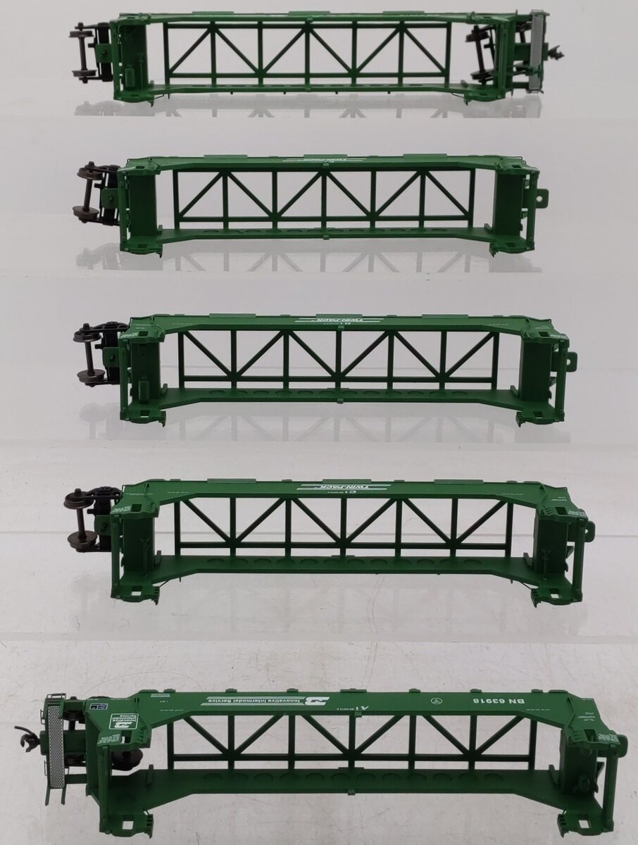 A-Line 47612-03 HO Burlington Northern Twin Stack Container Car (5) EX/Box