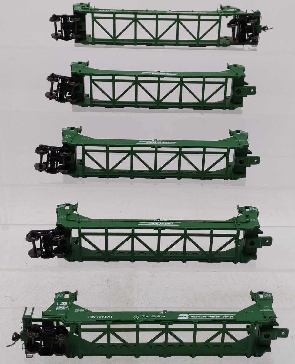 A-Line 47612-04 HO Burlington Northern Twin Stack Container Car (5) EX/Box