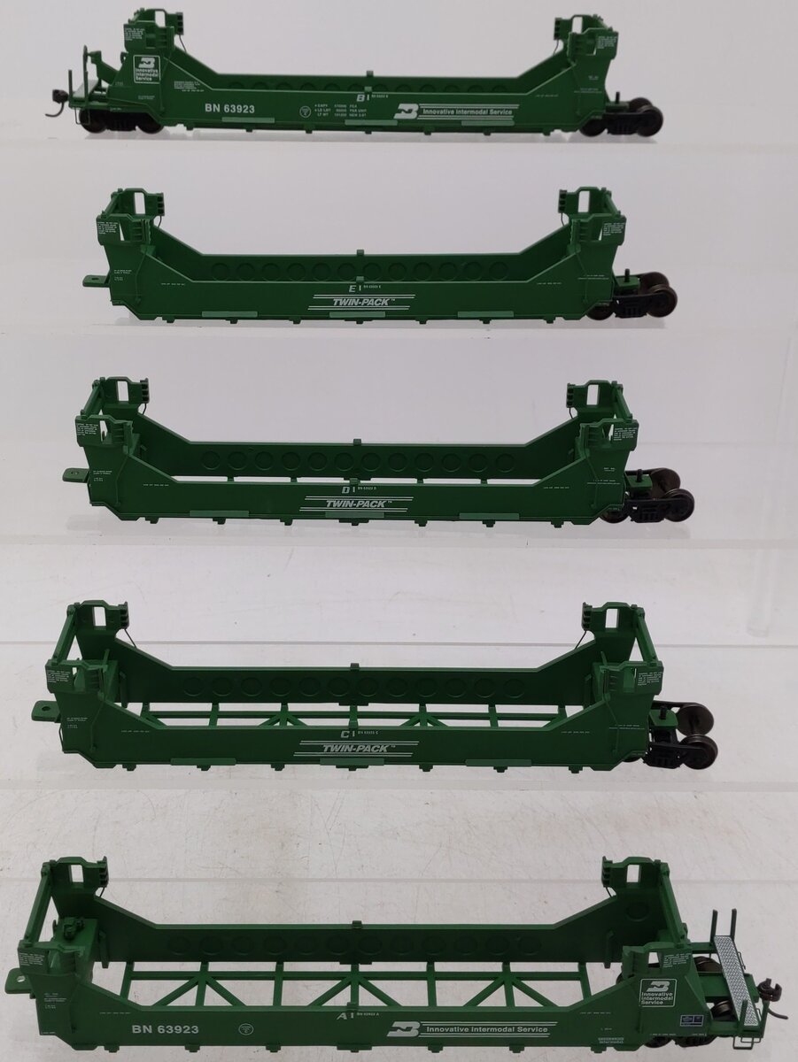 A-Line 47612-04 HO Burlington Northern Twin Stack Container Car (5) EX/Box