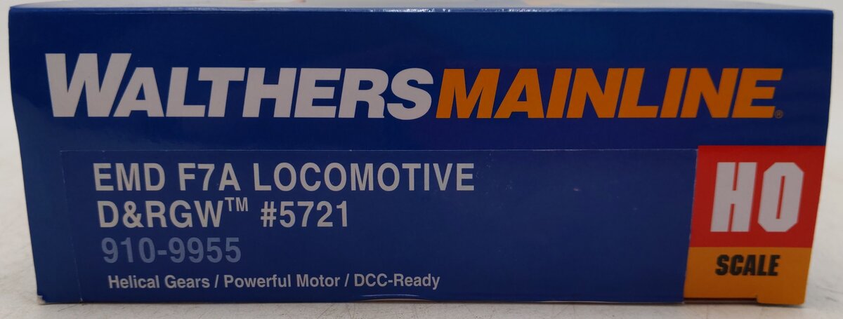 Walthers 910-9955 HO D&RGW EMD F7 A Diesel Locomotive Standard DC #5721 EX/Box