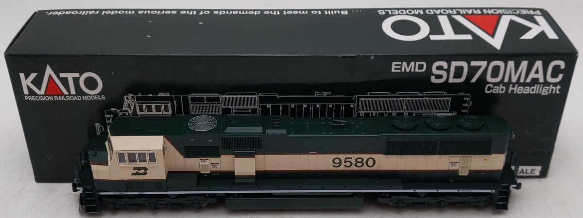 Kato 37-6381 Burlington Northern SD70MAC Diesel Locomotive #9580 EX/Box