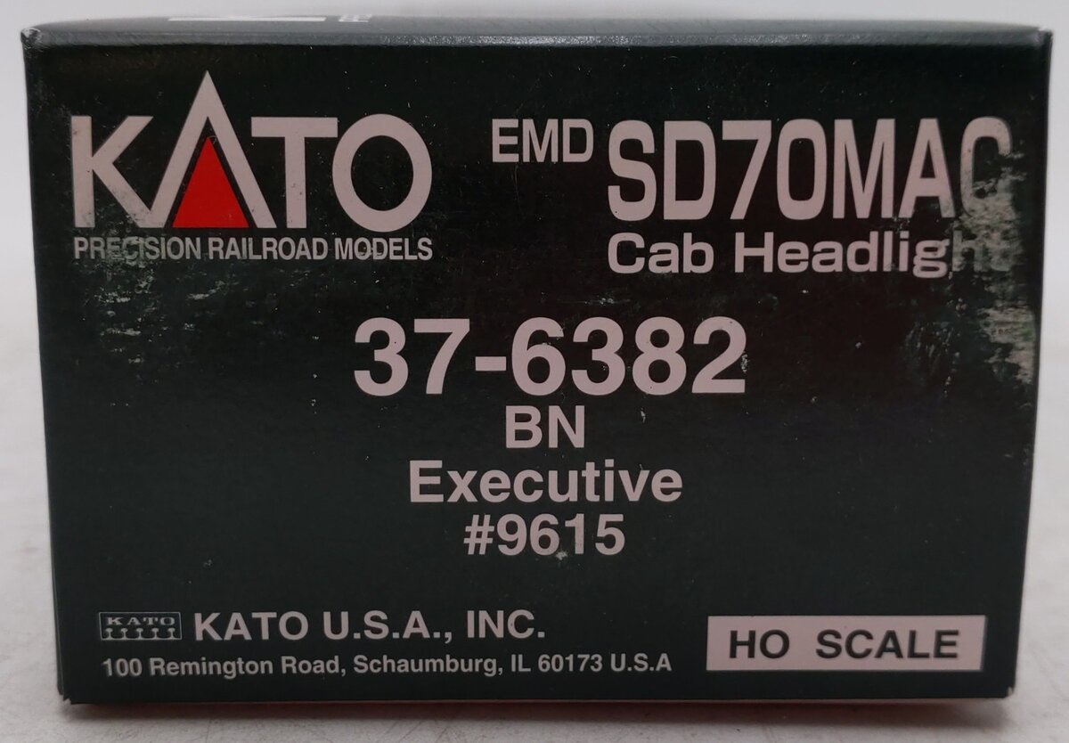 Kato 37-6382 HO Scale Burlington Northern SD70MAC Diesel Engine #9615 EX/Box