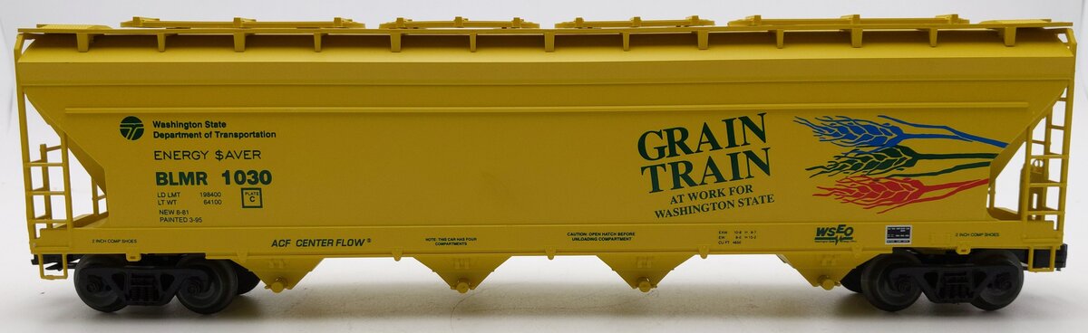 Weaver 1030 O Gauge Grain Train Centerflow Hopper Car (3 Rail) #1030 LN