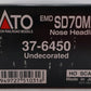 Kato 37-6450 HO Undecorated EMD SD70MAC Diesel Locomotive w/Nose Headlight EX/Box
