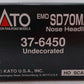 Kato 37-6450 HO Undecorated EMD SD70MAC Diesel Locomotive w/Nose Headlight EX/Box