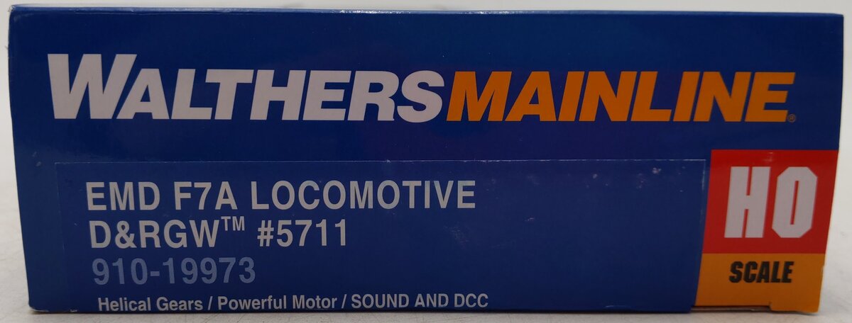 Walthers 910-19973 HO D&RGW EMD F7 A Diesel Locomotive w/ ESU Sound & DCC #5711 EX/Box