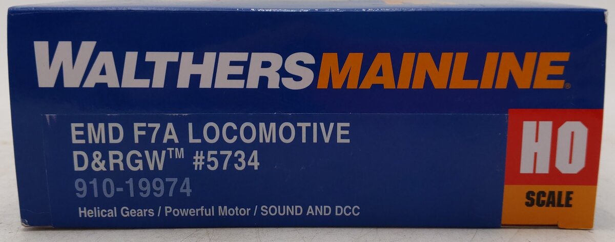 Walthers 910-19974 HO D&RGW EMD F7 A Diesel Locomotive w/ ESU Sound & DCC #5734 EX/Box
