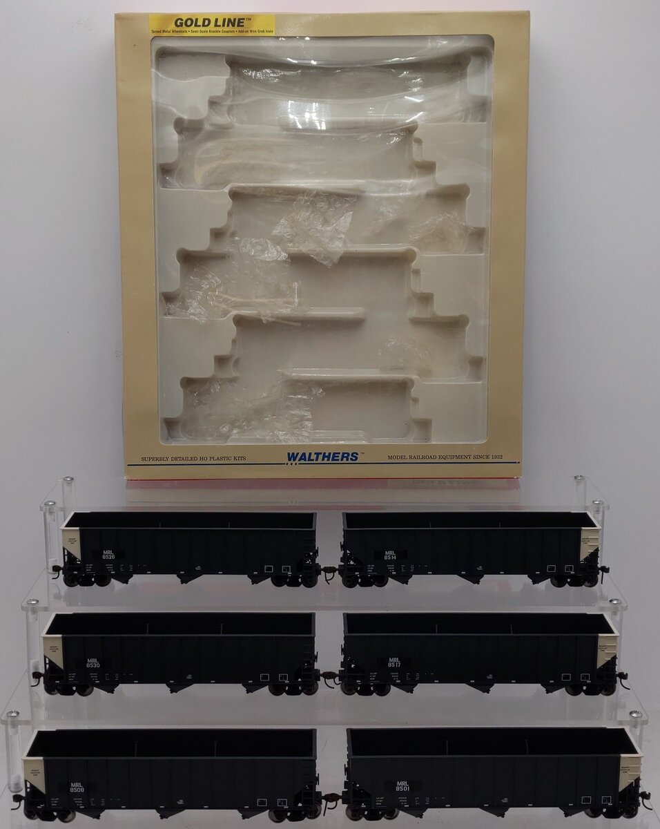 Walthers 932-7857 HO Scale MRL 3-Bay 100 Ton Coal Hopper (Pack of 6) EX/Box