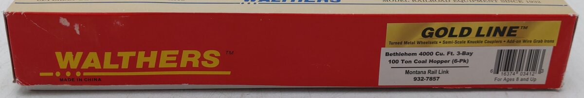 Walthers 932-7857 HO Scale MRL 3-Bay 100 Ton Coal Hopper (Pack of 6) EX/Box
