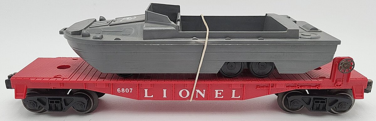 Lionel 6807 Vintage O USMC Flatcar w/ DUCK Boat EX