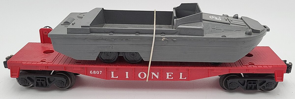Lionel 6807 Vintage O USMC Flatcar w/ DUCK Boat EX