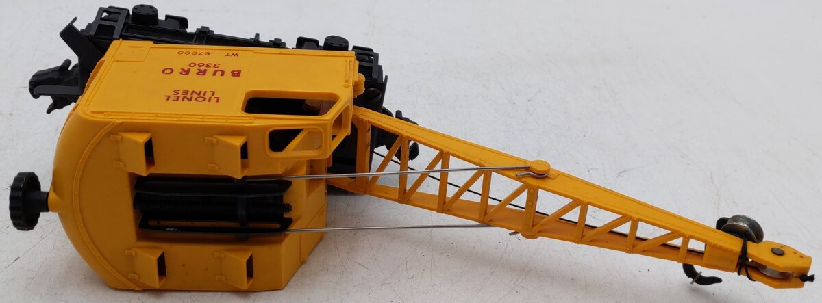 Lionel 3360 Vintage O Gauge Postwar Operating Burro Crane Car VG