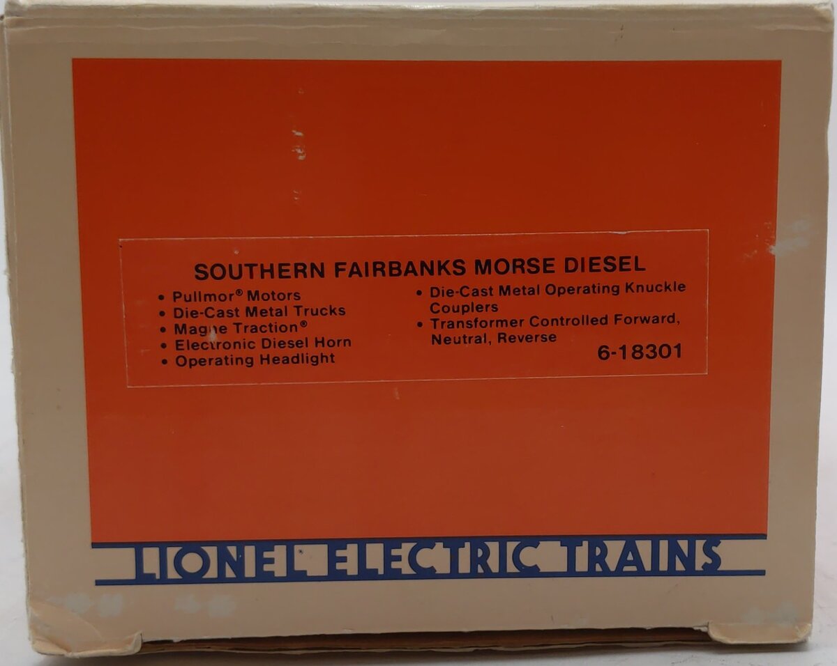 Lionel 6-18301 O Gauge Southern Fairbanks Morse Trainmaster Diesel Locomotive EX/Box