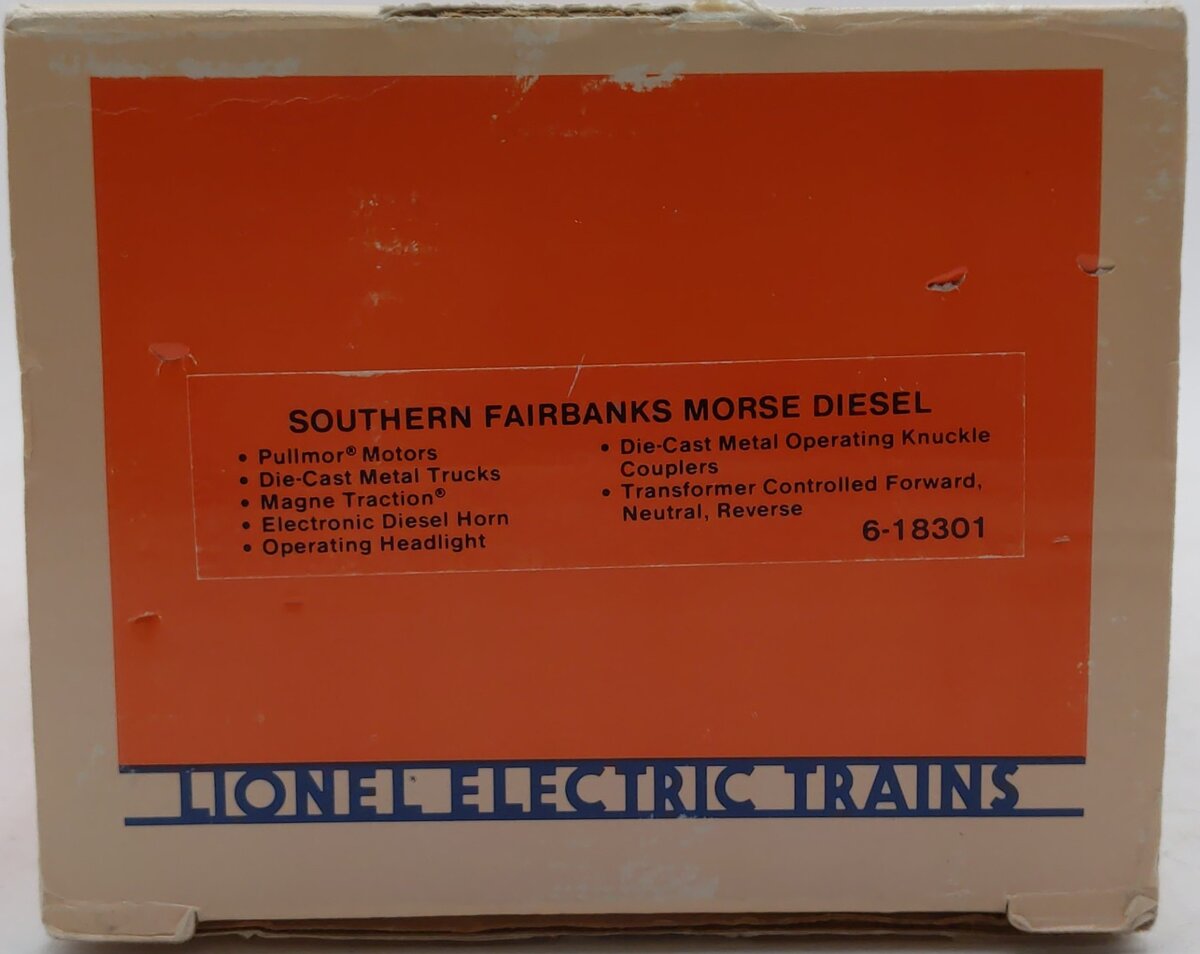 Lionel 6-18301 O Gauge Southern Fairbanks Morse Trainmaster Diesel Locomotive EX/Box
