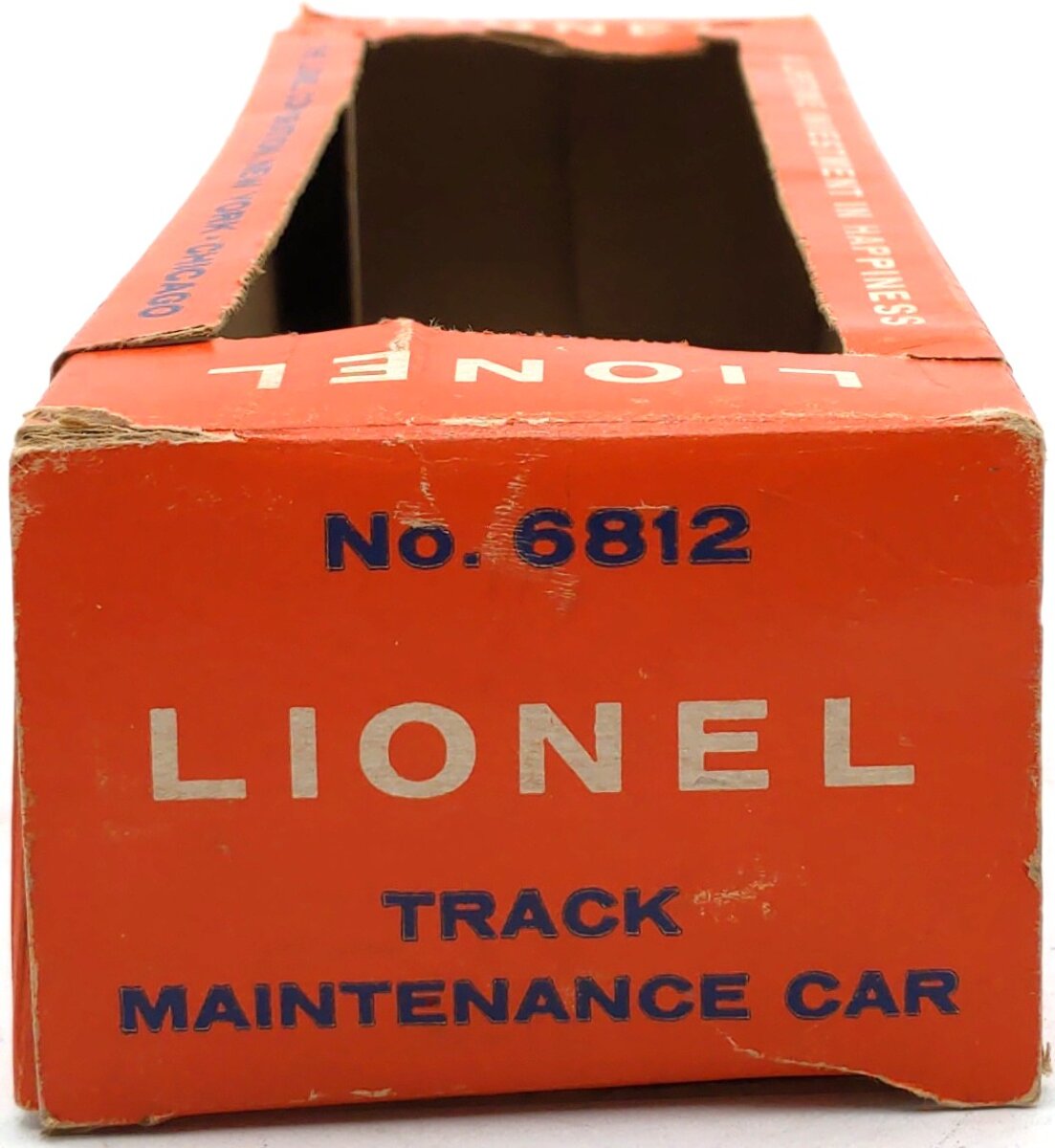 Lionel 6812 Vintage O Operating Track Maintenance Car w/Yellow Superstructure VG/Box