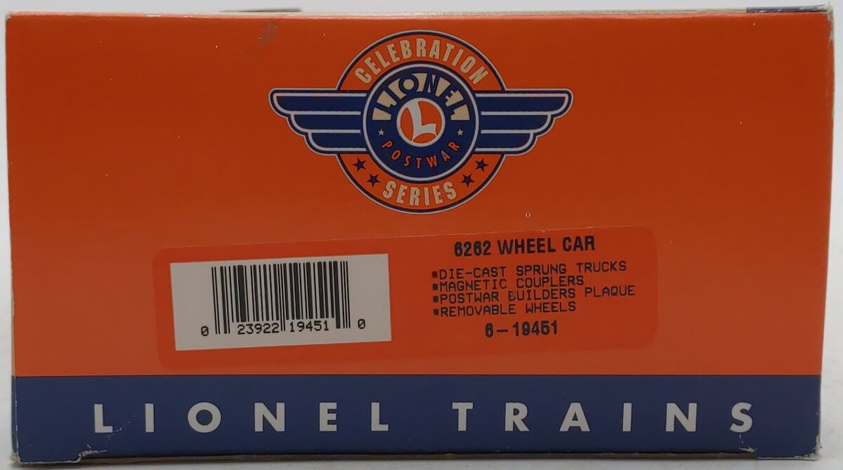 Lionel 6-19451 O Gauge PWC Lionel Wheel Car #6262 LN/Box