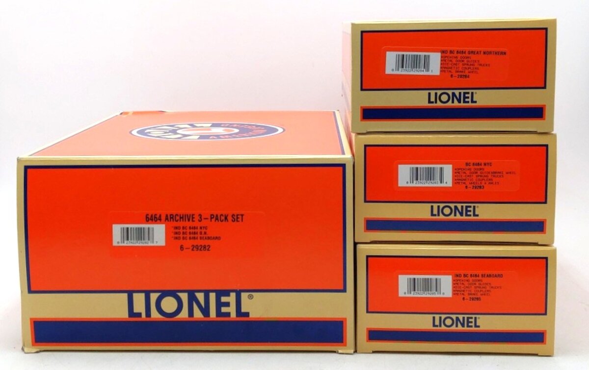 Lionel 6-29282 O Gauge 6464 Archive Boxcar Set (Set of 3) LN/Box