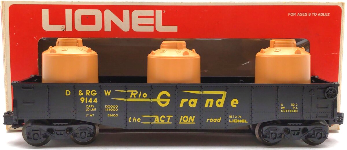 Lionel 6-9144 O Gauge Denver & Rio Grande Western Gondola #9144 EX/Box