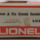Lionel 6-9144 O Gauge Denver & Rio Grande Western Gondola #9144 EX/Box