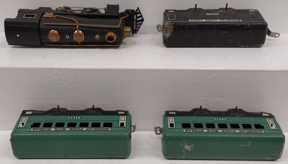 American Flyer 1121 Vintage O Prewar 2-4-0 Steam Locomotive Passenger Set