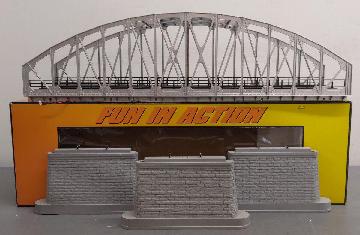 MTH 40-1062 O Gauge 2-Track Silver Steel Arch Bridge LN/Box
