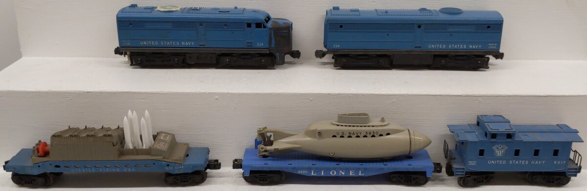 Lionel 1633 Vintage O Gauge Postwar U.S. Navy USNX 5 Unit Military Set