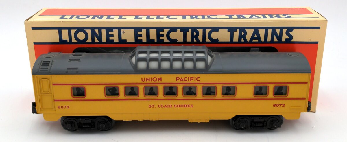 Lionel 6-16072 O Gauge Union Pacific "St. Clair Shores" Vista Dome Car #6072 VG/Box