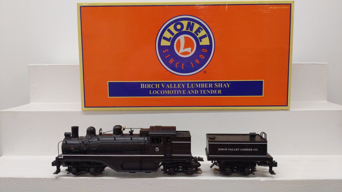 Lionel 6-11141 O Gauge Birch Valley Lumber Co. Shay Locomotive #5 EX/Box