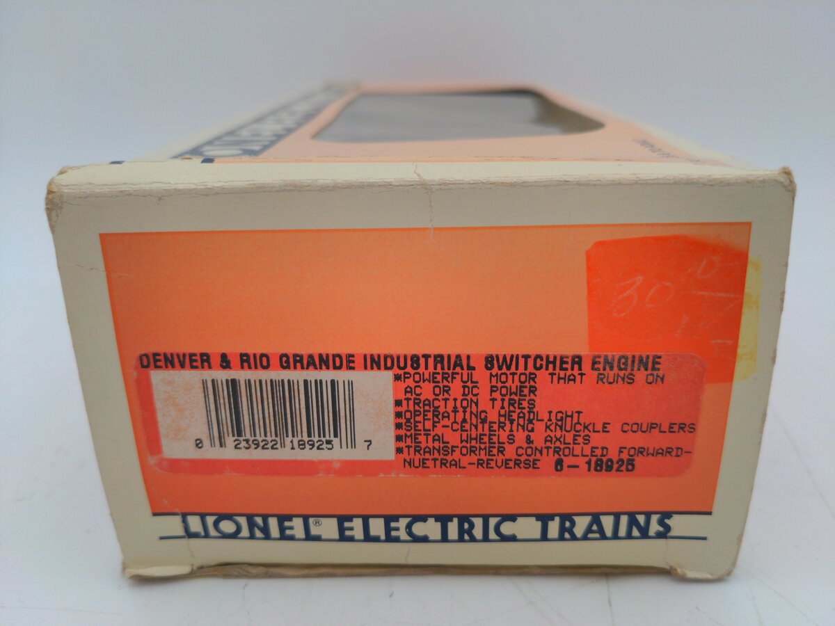 Lionel 6-18925 O Gauge D&RG Industrial Diesel Switcher VG/Box