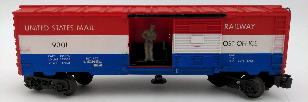 Lionel 6-9301 O Gauge US Mail Operating Boxcar #9301 VG