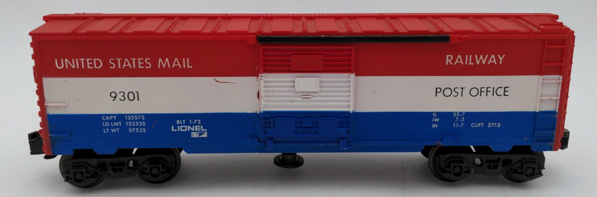 Lionel 6-9301 O Gauge US Mail Operating Boxcar #9301 VG